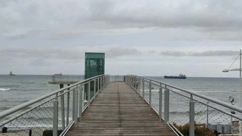 Foot bridge over the road Stock Footage 132223369