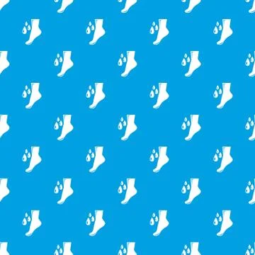 Foot care pattern vector seamless blue Stock Illustration