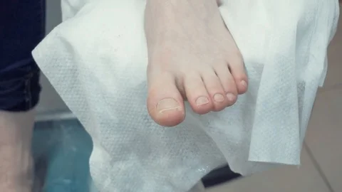 Foot closeup view during pedicure Stock Footage 87825316