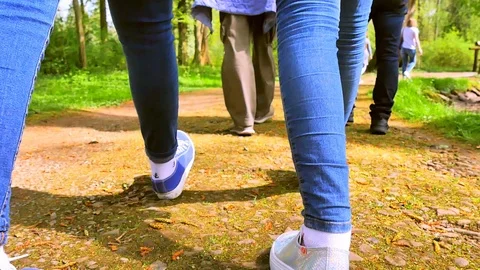 Foot closeup in the wood Stock Footage 89932697