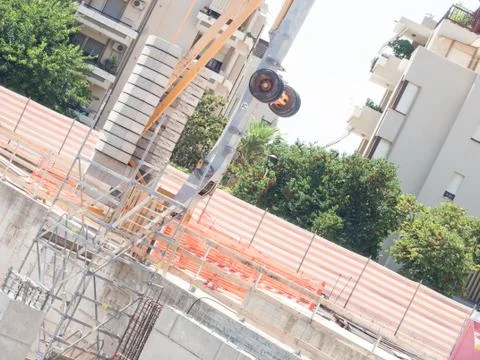 Foot of a crane for construction Stock Photos