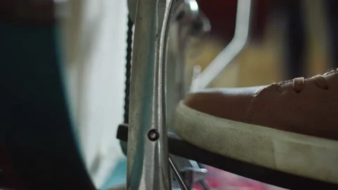 Foot of Drummer Using Drumset Pedal Stock Footage 223216734