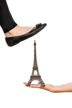 Foot with Eiffel Tower Stock Photos