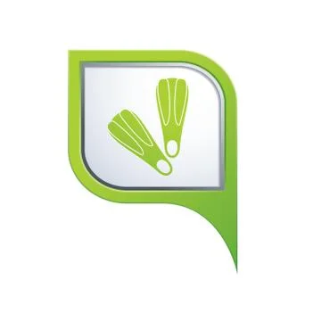 Foot fins icon grenn pointer Illustrazione stock