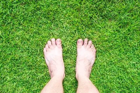 Foot on grass Stock Photos