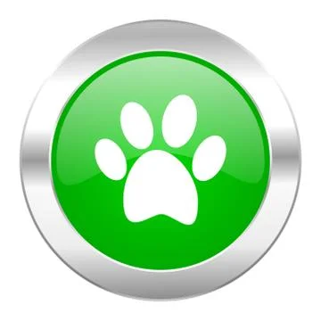 Foot green circle chrome web icon isolated. Stock Illustration
