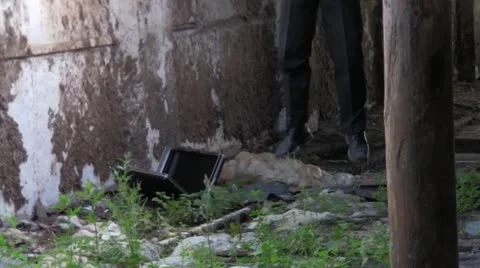 Foot hanged man Stock Footage