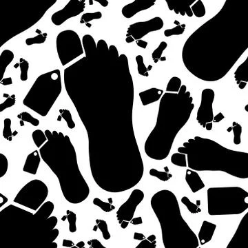 Foot with label seamless pattern Stock Illustration