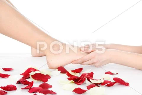 Foot massage Stock Photos