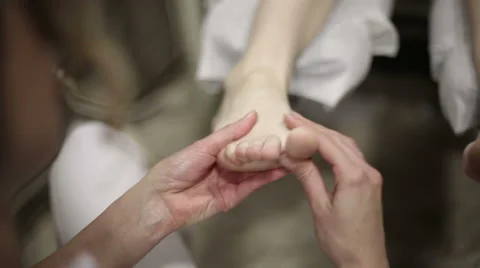 Foot massage at the spa Stock Footage 56811736