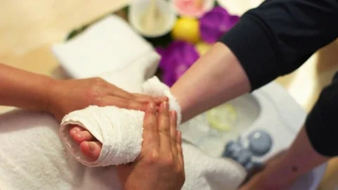 Foot Massage in Thai Studio Stock Footage 73273764