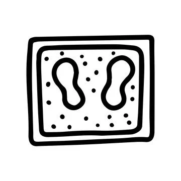 Foot mat line vector doodle simple icon Ilustración de archivo