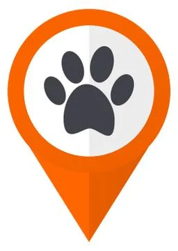 Foot orange pointer vector icon in eps 10 isolated on white background. 스톡 일러스트