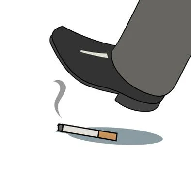 Foot over cigarette Stock Illustration