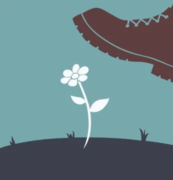 Foot over flower Stock-Illustration
