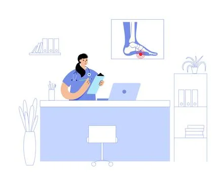 Foot pathologies poster Stock Illustration