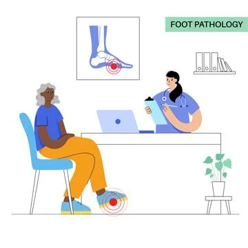 Foot pathologies poster Illustrazione stock