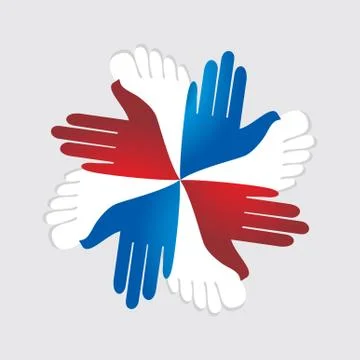 Foot print with hand Stock Illustration
