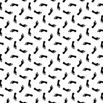 Foot print human seamless pattern Stock Illustration