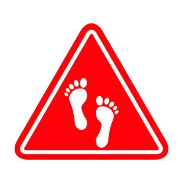 Foot print human sign, track walking design icon, outline vector illustration Stock Illustration