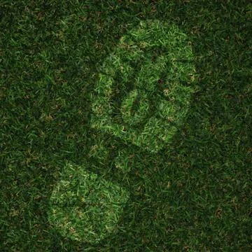 Foot print made in grass Stock Illustration