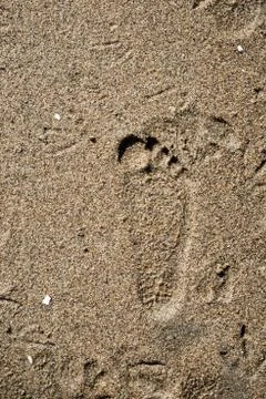 Foot prints on a beach Stock Photos