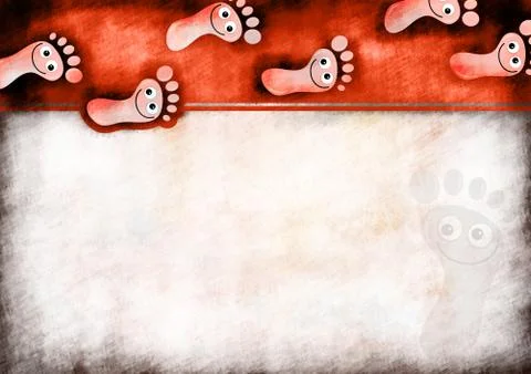 Foot Prints Note Paper Stock-Illustration