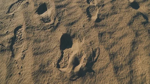 Foot prints in sand Stock Footage 115805422