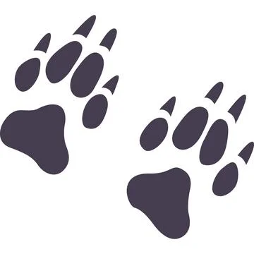 Foot prints of wolf steps Stock Illustration