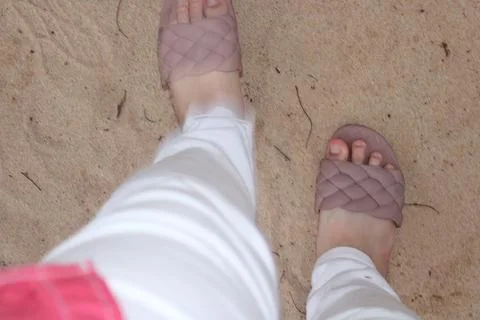 Foot on sands Stockfoto's