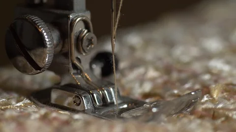 Foot Sewing Machine macro Stock Footage 95106125