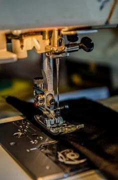Foot Sewing Machine With Thread Inserted On The Needle Stock Photos