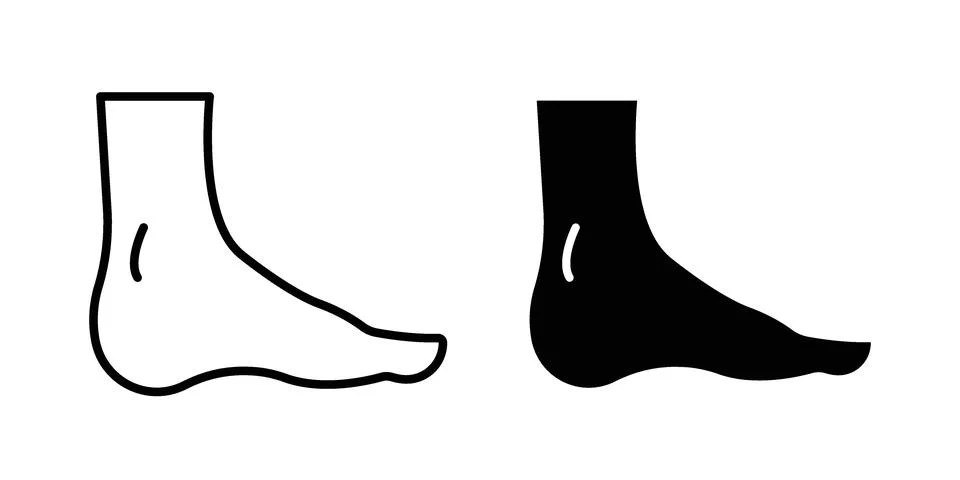 Foot side view icon design. Simple Vector illustrations.. Stock Illustration