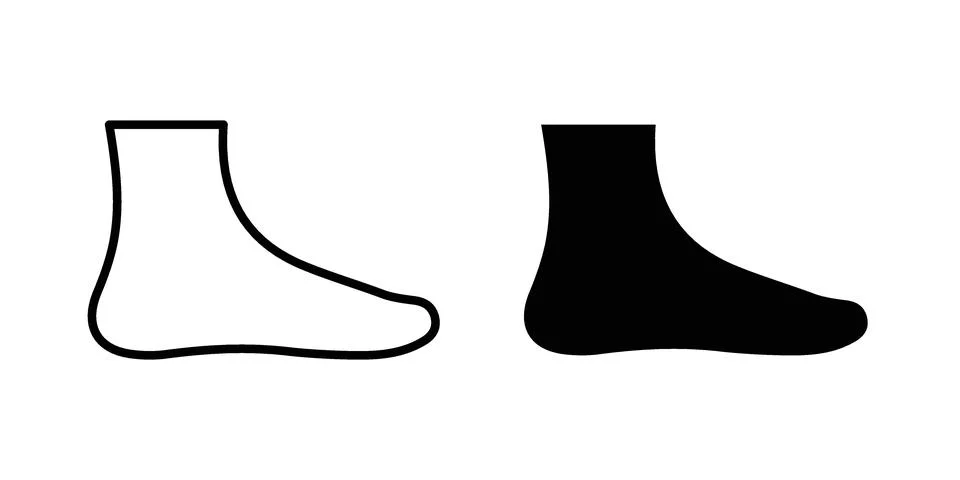 Foot side view icon set. Vector EPS 10 Stock Illustration