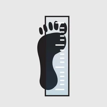Foot size measuring Stock Illustration