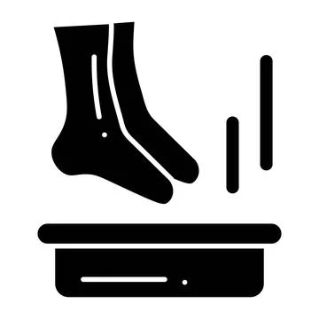 Foot Spa Glyph Icon Stock Illustration
