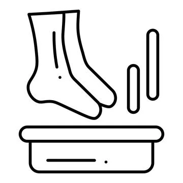 Foot Spa Line Icon Stock Illustration
