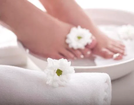 Foot spa on white background Stock Photos