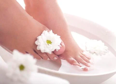 Foot spa on white background Stock Photos