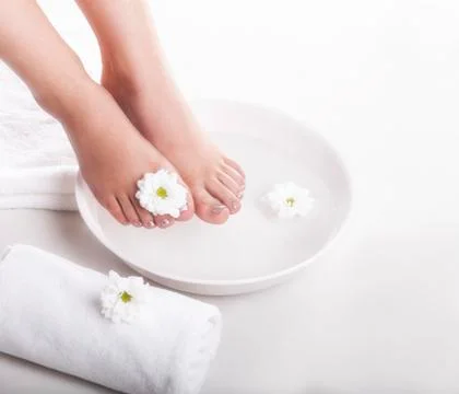 Foot spa on white background Stock Photos