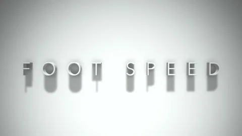 Foot speed 3D title animation with shadows on a white background Stock Footage 297035949