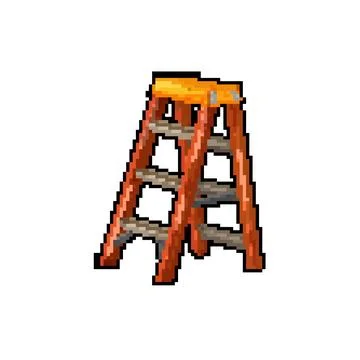 Foot step ladder safety pixel art vector illustration Illustrazione stock