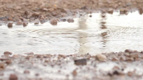 Foot Stepping through a Puddle Stock Footage 22811232