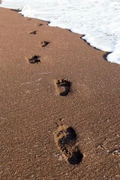Foot Steps Beach Stock Photos