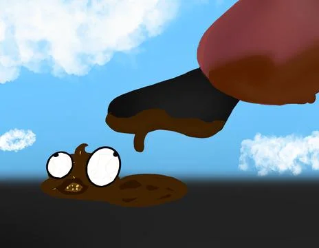 Foot steps on poop Stock Illustration