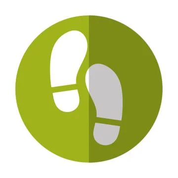 Foot steps thumbnail icon image Stock Illustration