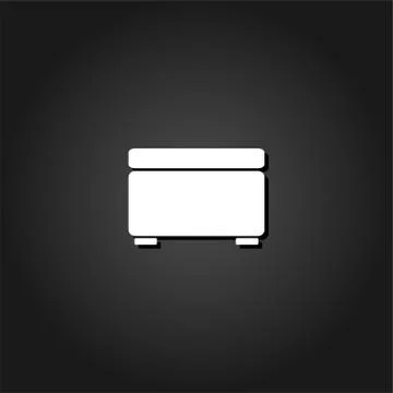 Foot stool icon flat. Stock Illustration