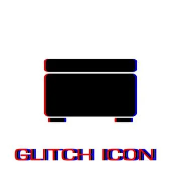 Foot stool icon flat. Stock Illustration