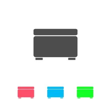 Foot stool icon flat. Stock Illustration