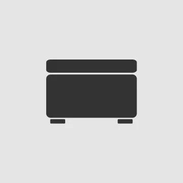 Foot stool icon flat. Stock Illustration
